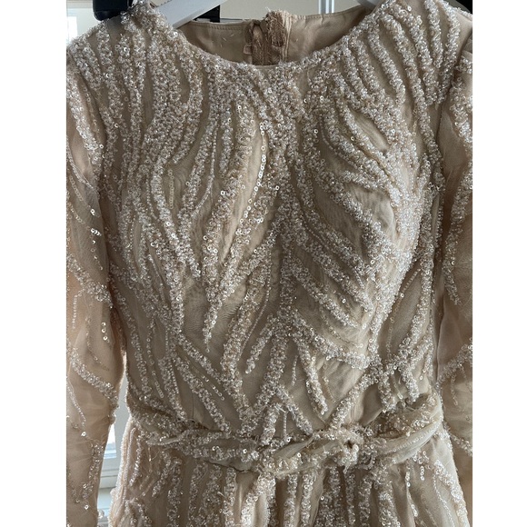 Stunning custom made princess evening dress! Champagne color. Size 4 - Picture 3 of 5